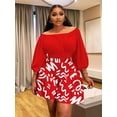 thumbnail image 5 of AURA Women Plus Size 2 Piece Outfit Summer Casual Top and Shorts Set Street Style, 5 of 6