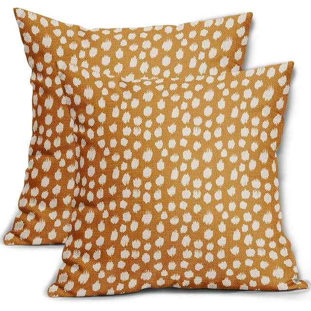 Housses de Coussin de Noël Rouges 18x18 Ensemble de 2 Vert Blanc Or Sapin de Noël Imprimé Rustique des Fêtes Taies Décoratives d'Extérieur Décorations d'Hiver de Style Ferme Housse de Coussin Décor pour Canapé Sofa Lit