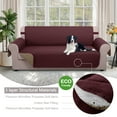 thumbnail image 5 of U-NICE HOME Reversible Sofa Cover 3-Seater, Washable, Water Repellent, Elastic Straps, Burgundy/Tan, 5 of 6