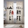 thumbnail image 2 of Farm Life Sheer Curtains 2 Panels Set Barn Cow Chicken Pig Farmhouse Sheer Window Curtains Light Filtering Rod Pocket Voile Drapes for Bedroom Living Room 52"X96", 2 of 8