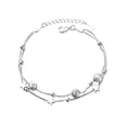 thumbnail image 1 of Fiudx Pulsera de Doble Capa con Cuentas de Transferencia, Cuentas Redondas y Estrella de Cinco Puntas., 1 of 1