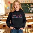 thumbnail image 4 of XAOFW Girls Back To School Hoodies Long Sleeve Letter Print Hooded Sweatshirt Loose Fit Pullover Hoodies For Daily Wear And Outdoor Activities Breathable Tops 3-4 Years, 4 of 7