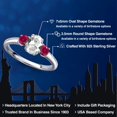 thumbnail image 2 of Gem Stone King 925 Sterling Silver White Created Sapphire and Red Created Ruby Engagement Ring for Women | 1.50 Cttw | Oval 7X5MM | Gemstone September Birthstone | Size 7, 2 of 6