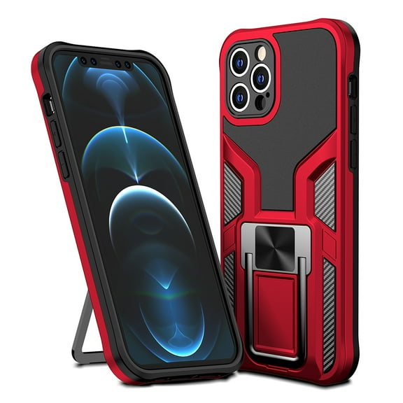 Xpm Case for Apple iPhone 12 Pro (6.1") Hybrid Protective with Ring Holder Built in Magnetic Kickstand Heavy Duty Hard PC   TPU Cover for iPhone 12 Pro - Red