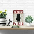 thumbnail image 3 of 1pc 'no phone zone' logo Iron wall art, waterproof and weatherproof decoration, perfect for universities, bathrooms, caves, bars, cafes, garages, farmhouses, man holes - black vintage poster gift, 3 of 7