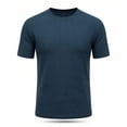thumbnail image 2 of Dolkfu Crew Neck True Classic&nbsp;Tees&nbsp;Men Short Sleeve Pull-On Blue Minimalist Tops Athletic Solid Modern T-Shirts Navy,M, 2 of 5