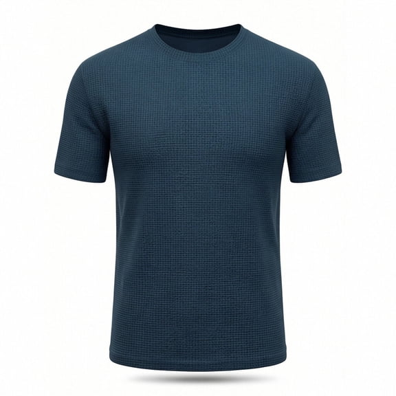hlysgo Lightweight Crew Neck Shirt Athletic Running Short Sleeve T-Shirts Breathable Gym Workout Tee Shirts Navy,M