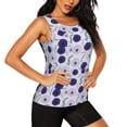 thumbnail image 2 of Xecao Daisies Flowers print women's scoop neck, loose-fit workout tank tops for the gym., 2 of 9