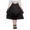 thumbnail image 4 of Moomaya Solid Ruffled Skirts For Women Knee Length Cotton Skirt Girls Clothing, 4 of 6