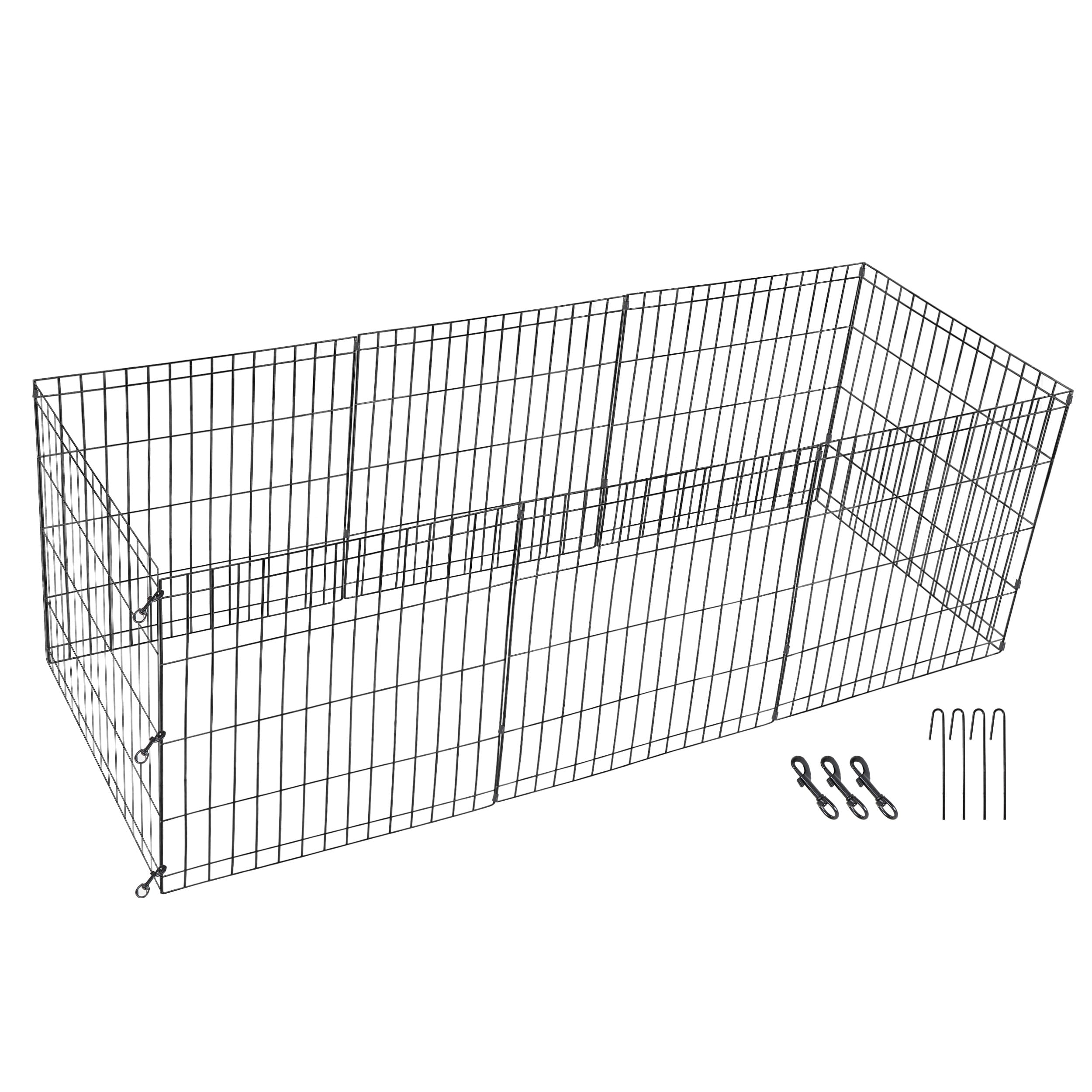 ZENSTYLE 24" Animals Dog Playpen Foldable Metal Frame In/Outdoor Pets Exercise Fence Barrier 8 Pannels