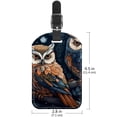 thumbnail image 6 of Square 2Pack PU Leather Cartoon Owl Cruise Luggage Tag with Privacy Cover and Name ID Tag for Travel Handbags Backpacks Luggage Tags, 6 of 6