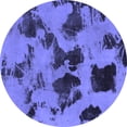 thumbnail image 1 of Ahgly Company Indoor Round Abstract Blue Modern Area Rugs, 3' Round, 1 of 4