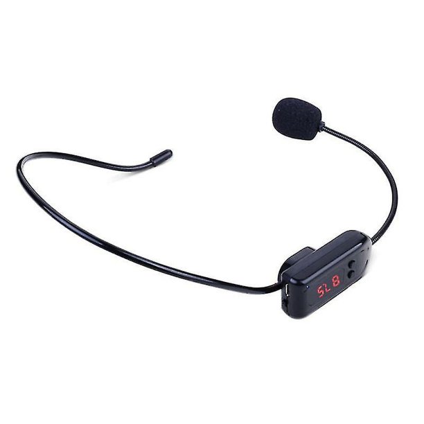 Auriculares con micrófono inalámbrico FM portátil negro, radio megáfono para guías turísticos, enseñanza, reuniones, conferencias, suministros