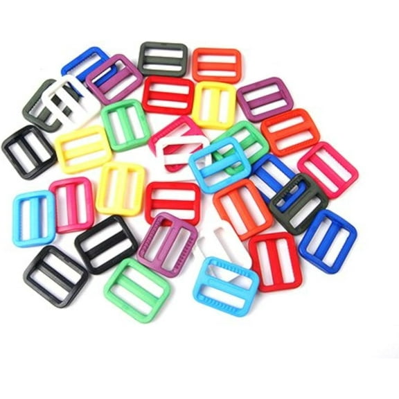 25pcs 1"(25mm) Webbing Plastic Triglides Slides Buckle FLC079(Mix-s)
