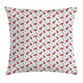 thumbnail image 1 of Ladybugs Throw Pillow Cushion Cover, Cartoon Woodland Bugs Pattern with Blossoming Flowers Background Spring Season, Decorative Square Accent Pillow Case, 20 X 20 Inches, Multicolor, by Ambesonne, 1 of 2