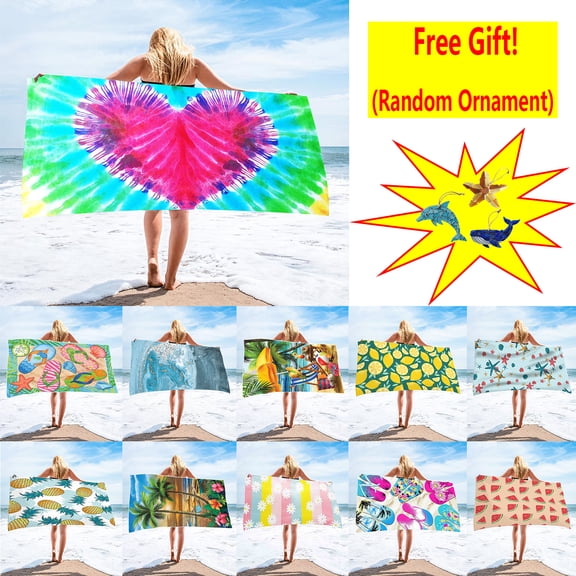 Nkmbld Pool Towels Microfiber Beach Towel Super Lightweight Colorful Sandproof Beach Blanket for Travel Swimming Pool 27.5x55.1 inch