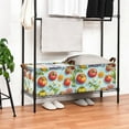 thumbnail image 3 of Yayeee Foldable Storage Basket for Shelves with Handles Waterproof Cloth Bins, Green Tomatoes, 3 of 7