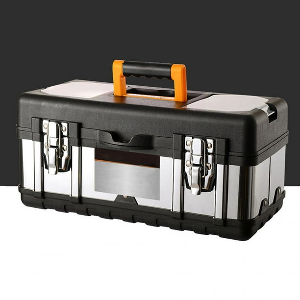 Caja de herramientas, contenedor sólido de gran espacio de doble capa para maletero de coche, garaje de casa 20 pulgadas Cola Caja de almacenamiento de caja de herramientas
