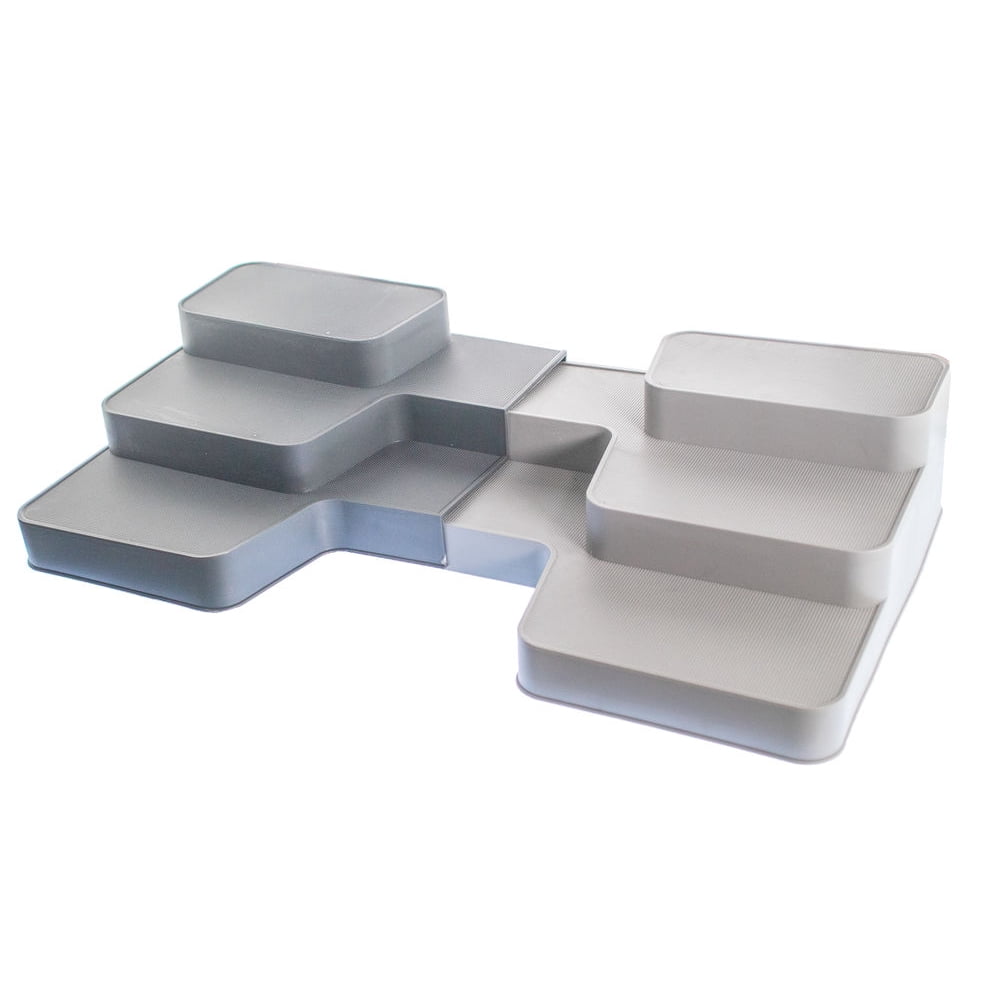 Non Slip 3 Tier Expandable Spice Rack Step Shelf Organizer Shelf