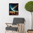 thumbnail image 2 of The Collision Sci Fi Fantasy Space Art Print Framed Poster Wall Decor 12x16 inch, 2 of 5