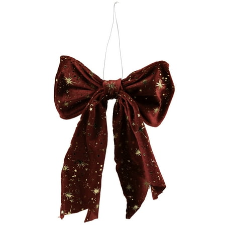 Northlight Glittered Starburst Velveteen Bow Christmas Decoration - 9"