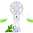 thumbnail image 2 of ZOURIH Handheld Misting Fan Portable, Small Personal Hand Held Rechargeable Mist Fan Water Spray,Operated Hand Mister Fans 3-Speed, 4-15 Hrs Runtime for Travel Home Office Available variety colors, 2 of 9