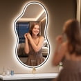 thumbnail image 5 of Hasipu 20"x35" LED Irregular Bathroom Vanity Mirror Asymmetrical Wall Mirror with Lights Cloud Shaped Abstract Decorative Mirror for Living Room, Bathroom, Bedroom & Hallway, 5 of 8