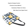 thumbnail image 3 of FORMRS Womens Canvas Tote Bag with Zipper Inner Pocket Shoulder Handbag, Beige Plaid Lemon, 3 of 7
