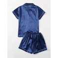 thumbnail image 2 of Ensemble Pyjama à Manches Courtes pour Femmes avec Bouton en Satin, 2 of 5