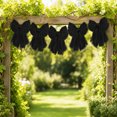 thumbnail image 4 of Large 13x11 Inch Black Christmas Bows, 5-Pack Flocked Velvet Hanging Ornaments for Tree, Garland, Wreath, Holiday Party Backdrop Decorations, 4 of 7