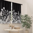 thumbnail image 5 of Black White Floral Kitchen Curtains Pencil Sketch Plants Rod Pocket Farmhouse Botanical Wildflower Leaves Natural Rustic Vintage Bedroom Living Room Treatment Fabric 2 Panels 27.5Wx39H Inch, 5 of 6