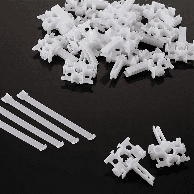 Support de Réparation de Stores Verticaux avec Tige Kit de Réparation de Stores Verticaux Pièces de Rechange pour Stores Blancs 60 Pcs, 60 x Ensembles de Poulies de Rideau Vertical (Environ 31mm) 60 x Pièces de distance (Environ 90 x 8.5mm), Blanc