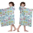 thumbnail image 4 of Fairy Tale Princess Castle Pattern Hooded Bath Towel，50"x30" for Ages 3 To 12 Kids, Quick Dry Lightweight Soft Microfiber Hood Beach Towel Cover Up for Kids, 4 of 7