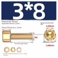 thumbnail image 1 of Paquete de 30 tuercas, pernos y arandelas hexagonales de cobre completo, tamaños M3 y M4, 1 of 2