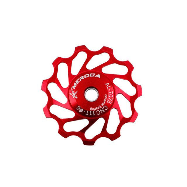 Desviador Trasero Wosthever Cojinete De Cerámica Rueda De Guía De Cambio Trasero Aleación De Aluminio CNC Rojo 11T