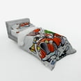 thumbnail image 3 of Ambesonne Christmas Bedding Set 4 Pcs, Reindeer in Red Car, Queen, White Red Green, 3 of 3