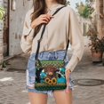 thumbnail image 5 of HELLHERO Adjustable Strap Ladies Shoulder Bag for Dating Everyday, Water-Resistant Spacious PU Crossbody Bag, Geometric, 5 of 7