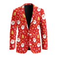 thumbnail image 4 of KUIFORTI Christmas Santa Men's Blazer Skin-friendly Sport Coat Notched Lapel Suit Jacket for Wedding Prom Party Working, 4 of 7