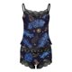 thumbnail image 4 of Camisón largo Gibobby para mujer Pijama con estampado de Muñeco de nieve Sin mangas Encaje Pantalones cortos Lencería Conjunto de Ropa de dormir Negro XL, 4 of 5
