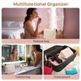 thumbnail image 4 of Travel Makeup Organizer Bag with Fold-Down Design and Adjustable Dividers, 27 Pockets & 3 Brush Storage Holders, Large Capacity Cosmetic Bags Toiletry Case, 4 of 8