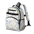 thumbnail image 2 of Football and Rugby White Pattern Cute School Backpack Bag for School with Padded Back and Adjustable Shoulder Straps 15.25"x11.5"x5.25", 2 of 5