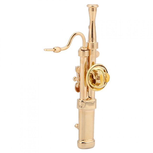 Broche Instrument Basson, Broche Instrument Basson Plaqué Or Design de Pointe
