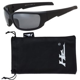 SPY Smoke Rectangular Sunglasses with Pouch Amazon.com: Spy Helm 673015038863 57MM Black/Happy Gray  main image 4