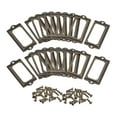 thumbnail image 1 of Unique Bargains 70x33mm Drawer Tag Label Metal Label Holder File Tag Frames Bronze Tone 30 Pack, 1 of 6