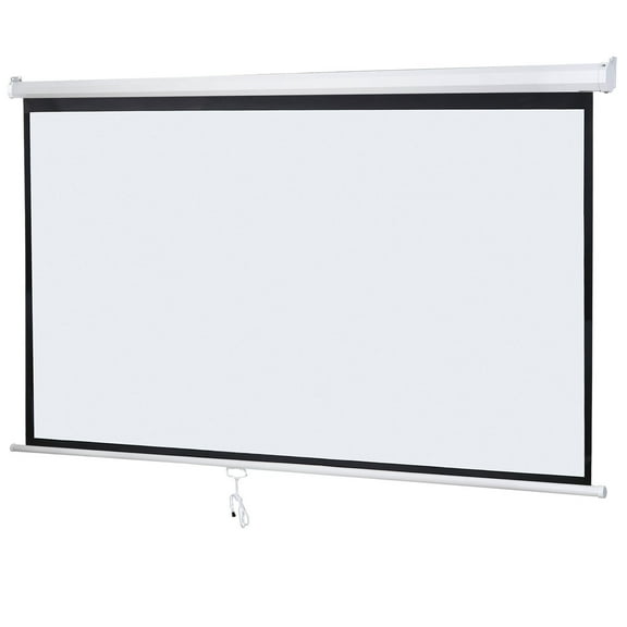 XiHuaZhaoChen Portable Projection Screen, Manual Projector Screen Pull Down for Home Theater Office Classroom TV Usage ,80" (16:9) White