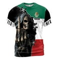thumbnail image 2 of Custom Name Mexico Skull Reaper Mexico Flag Men's T-shirt S-5XL, 2 of 4