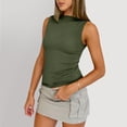 thumbnail image 5 of Lumtrix Tank Tops For Women Ribbed Boat Neck Slim Fitted Ruched Basic Sleeveless Shirts 2026 Summer Clothes Army Green XL, 5 of 6