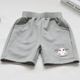 thumbnail image 2 of Odeerbi 2-12 Years Toddler Boys Girls Summer Sports Bermuda Shorts Cow Embroidered Workout Athletic Cotton Shorts Elastic Waistband Cute Breathable Mid Length Pants, 2 of 4