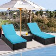 thumbnail image 2 of Segmart 3 Pieces Patio Rattan Wicker Chaise Lounge Furniture Set, Pool Reclining Chaise Chairs Set of 2 with 5-Level Angles Adjust Backrest, Outdoor Set with Coffee Table & Thick Cushions,, 2 of 11