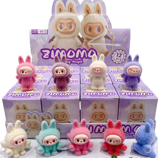 Figuras de Anime Labubu, modelo de decoración de dibujos animados, Mini muñeca bonita, adornos de decoración de escritorio, cajas ciegas, juguetes, regalos para niños, 12 Uds.
